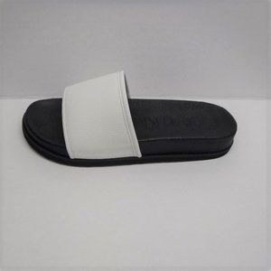 Calvin Klein Size 13 White Black Slides Sandals